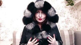 Fur Fetish, Mommy In Fur Coat, Fur Gloves And Fur Hat
