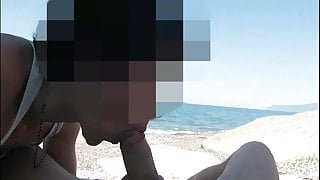 Girl Sucks Cock At Public Beach And Gets Caught By Stranger